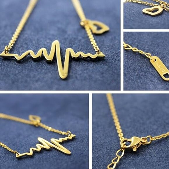 NIB- Stainless steel Heartbeat Necklace - Picture 4 of 4